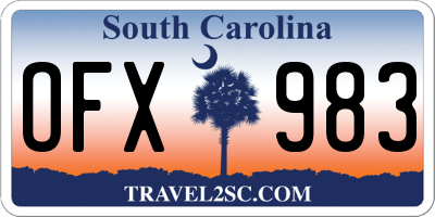 SC license plate OFX983