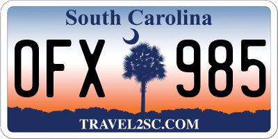SC license plate OFX985