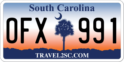 SC license plate OFX991