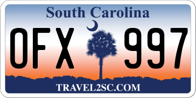 SC license plate OFX997