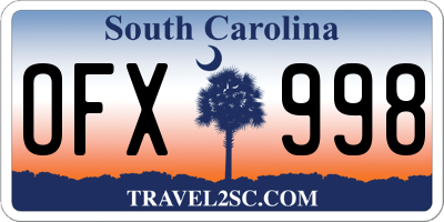 SC license plate OFX998