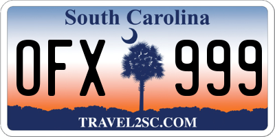 SC license plate OFX999