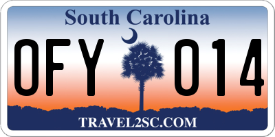 SC license plate OFY014