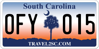 SC license plate OFY015
