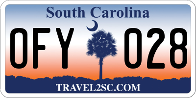 SC license plate OFY028
