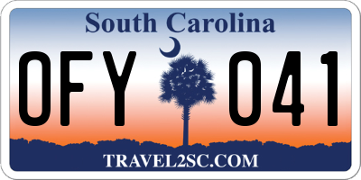 SC license plate OFY041