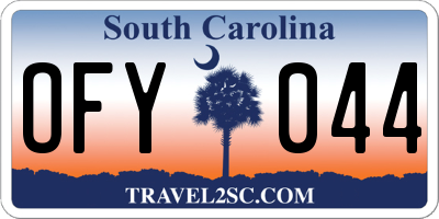 SC license plate OFY044