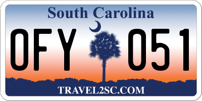 SC license plate OFY051