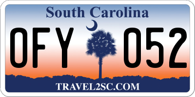 SC license plate OFY052