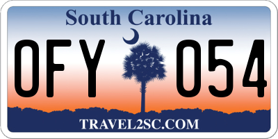 SC license plate OFY054