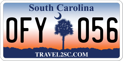 SC license plate OFY056