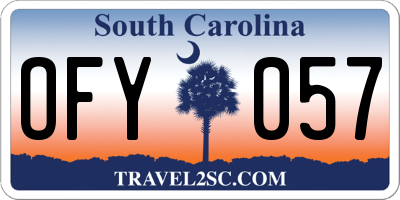 SC license plate OFY057