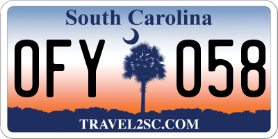 SC license plate OFY058