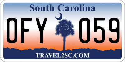 SC license plate OFY059