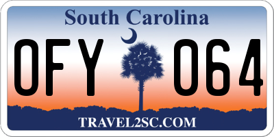 SC license plate OFY064