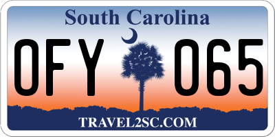 SC license plate OFY065