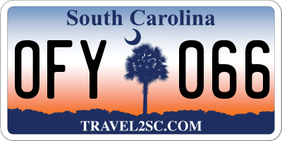 SC license plate OFY066