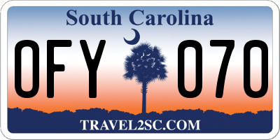 SC license plate OFY070