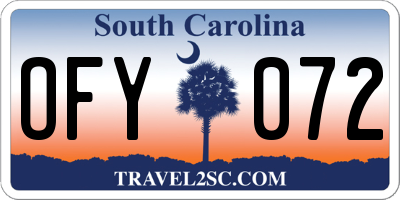 SC license plate OFY072