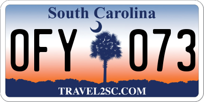 SC license plate OFY073
