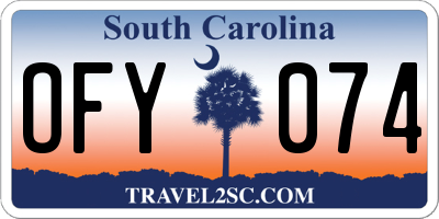 SC license plate OFY074