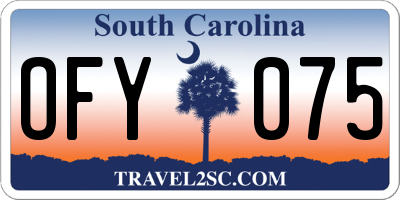SC license plate OFY075