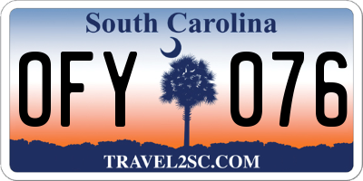 SC license plate OFY076