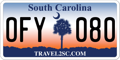 SC license plate OFY080