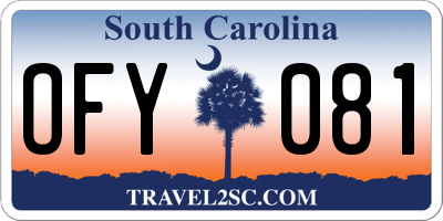 SC license plate OFY081