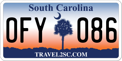 SC license plate OFY086