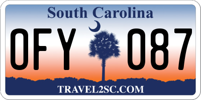 SC license plate OFY087