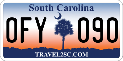 SC license plate OFY090