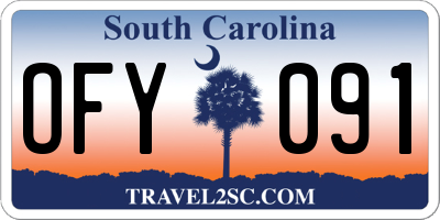 SC license plate OFY091