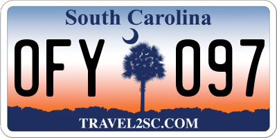 SC license plate OFY097