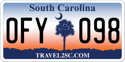 SC license plate OFY098