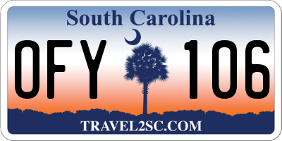 SC license plate OFY106