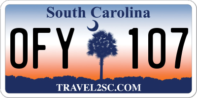 SC license plate OFY107