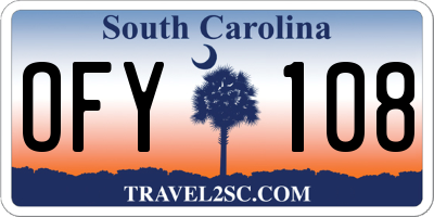 SC license plate OFY108
