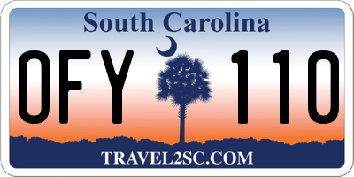 SC license plate OFY110