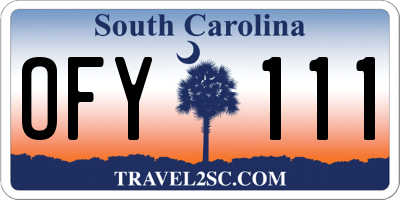 SC license plate OFY111