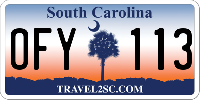 SC license plate OFY113