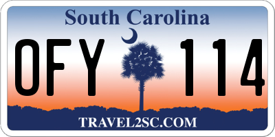 SC license plate OFY114