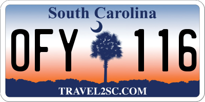 SC license plate OFY116