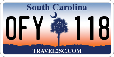 SC license plate OFY118