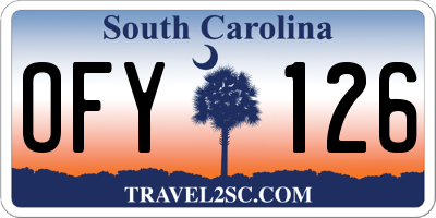 SC license plate OFY126