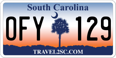 SC license plate OFY129