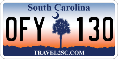 SC license plate OFY130