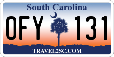 SC license plate OFY131