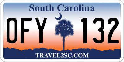SC license plate OFY132