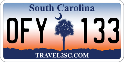 SC license plate OFY133